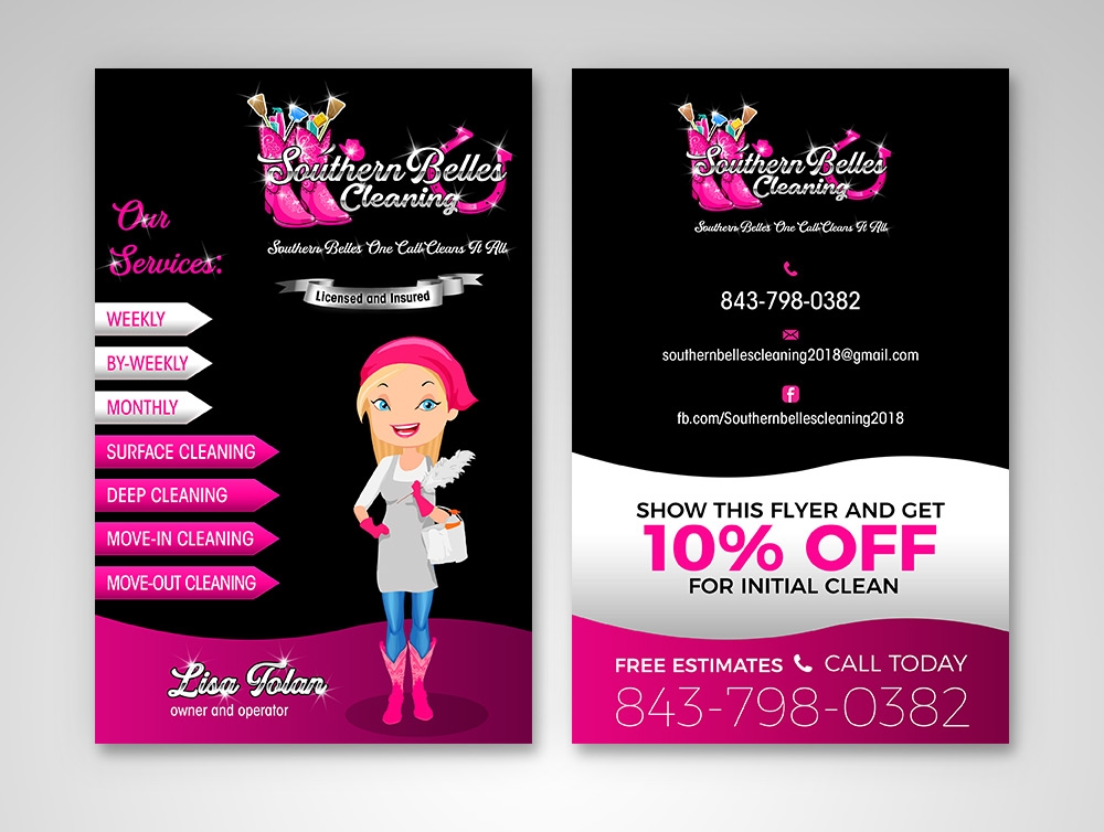 Southern Belles Cleaning logo design by Frenic