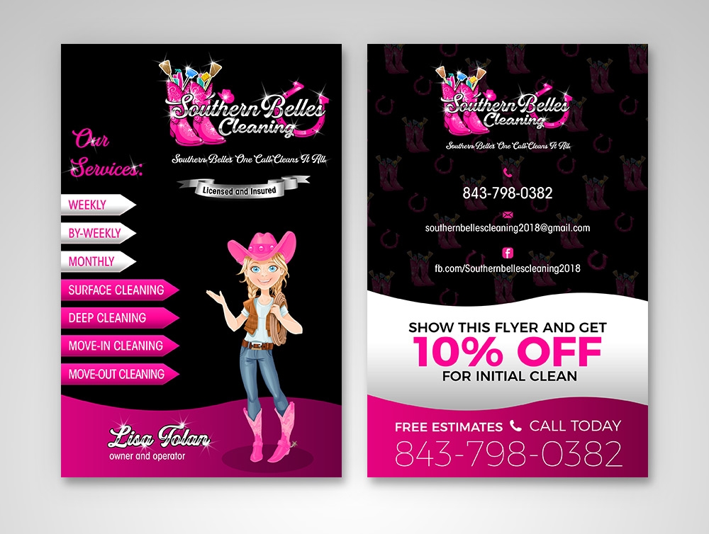 Southern Belles Cleaning logo design by Frenic