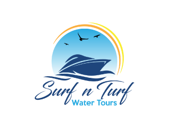 surf n turf water tours  logo design by nona