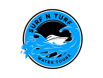 surf n turf water tours logo design - 48hourslogo.com