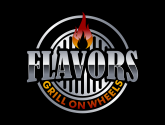 FLAVORS grill on wheels logo design by Kruger