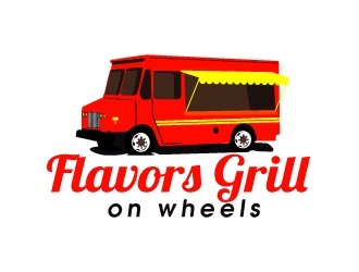 FLAVORS grill on wheels logo design by AamirKhan