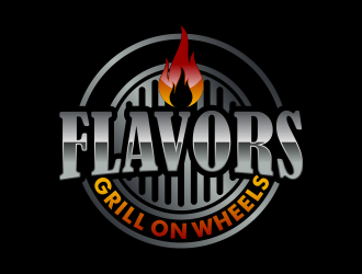 FLAVORS grill on wheels logo design by Kruger