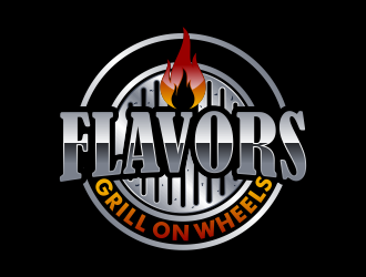 FLAVORS grill on wheels logo design by Kruger