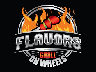 FLAVORS grill on wheels logo design by KreativeLogos