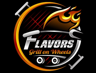 FLAVORS grill on wheels logo design by Suvendu