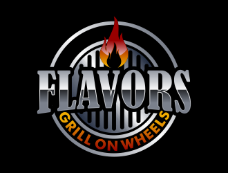 FLAVORS grill on wheels logo design by Kruger