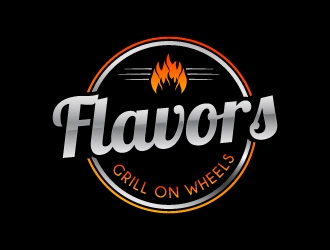 FLAVORS grill on wheels logo design by KDesigns