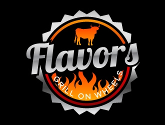 FLAVORS grill on wheels logo design by KDesigns