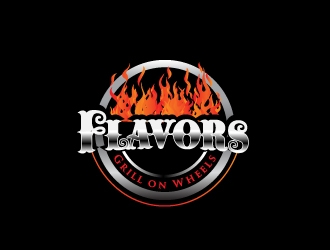 FLAVORS grill on wheels logo design by samuraiXcreations