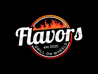 FLAVORS grill on wheels logo design by KDesigns