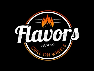 FLAVORS grill on wheels logo design by KDesigns