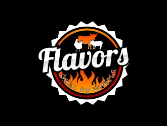 FLAVORS grill on wheels logo design by KDesigns