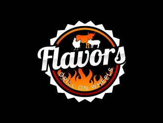 FLAVORS grill on wheels logo design by KDesigns