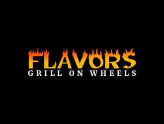 FLAVORS grill on wheels logo design by berkahnenen