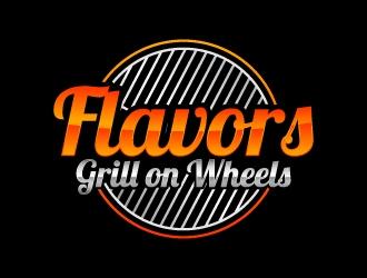 FLAVORS grill on wheels logo design by Kirito