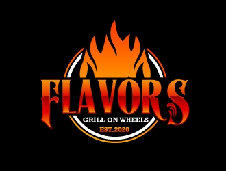 FLAVORS grill on wheels logo design by Kirito