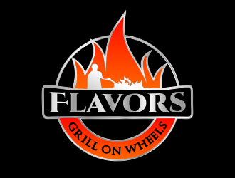 FLAVORS grill on wheels logo design by akhi