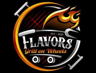 FLAVORS grill on wheels logo design by Suvendu