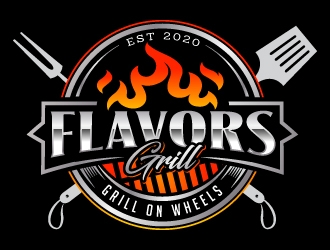 FLAVORS grill on wheels Logo Design - 48hourslogo