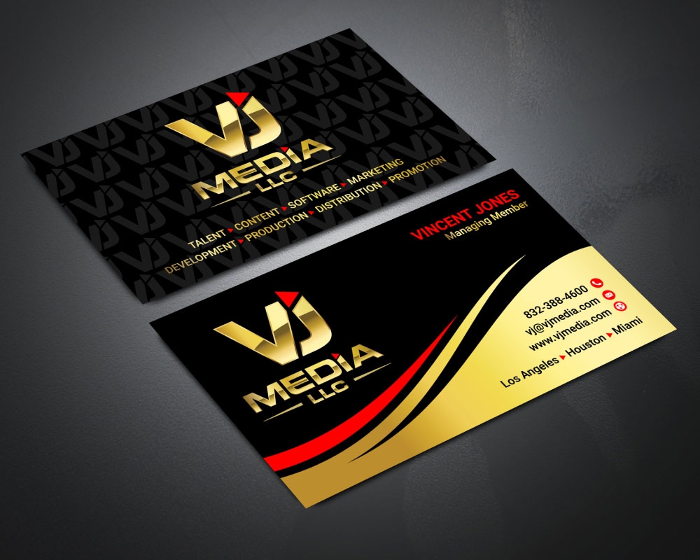 VJ Media LLC logo design by Boomstudioz