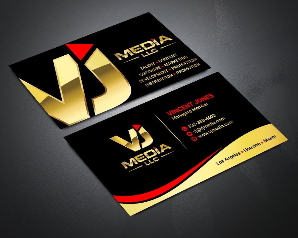 VJ Media LLC logo design by Boomstudioz