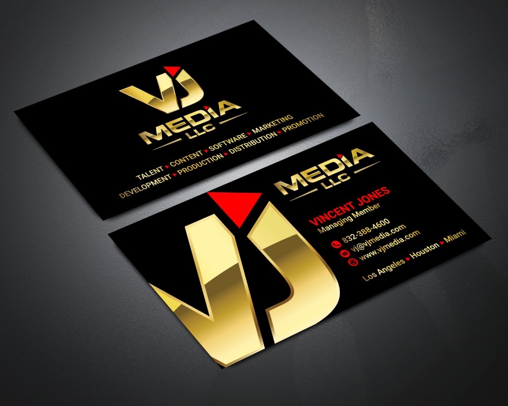 VJ Media LLC logo design by Boomstudioz