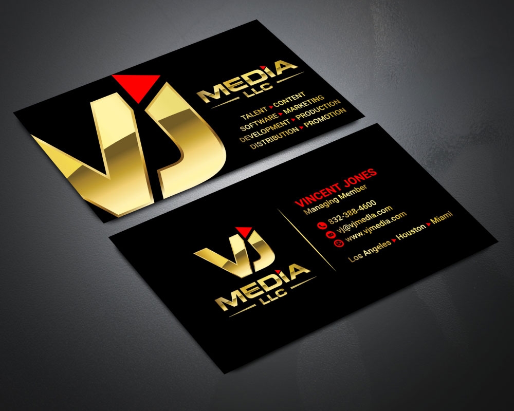 VJ Media LLC logo design by Boomstudioz