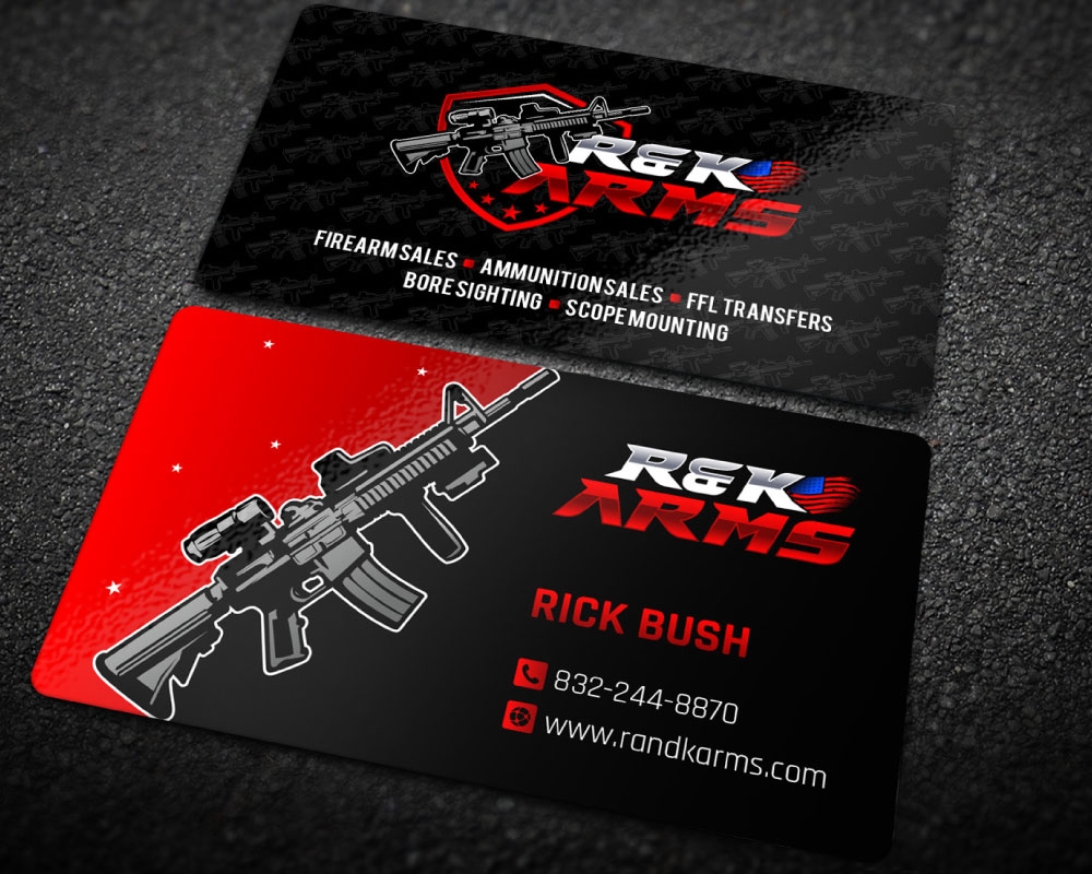 R & K Arms logo design by Boomstudioz