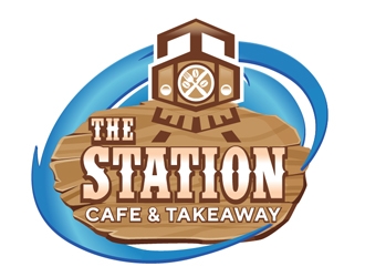 The station  cafe and takeaway logo design by Roma