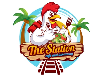 The station  cafe and takeaway logo design by dorijo