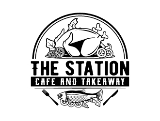 The station  cafe and takeaway logo design by iamjason