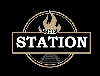 The station  cafe and takeaway logo design by kunejo