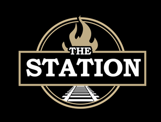 The station  cafe and takeaway logo design by kunejo