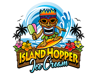 Island Hopper Ice Cream Logo Design