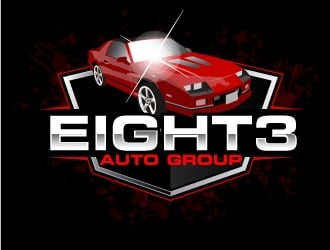 Eight3 auto group logo design by AamirKhan