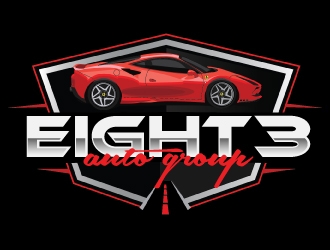 Eight3 auto group logo design by AamirKhan