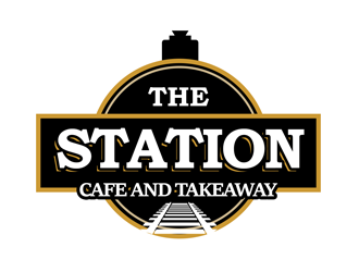 The station  cafe and takeaway logo design by kunejo