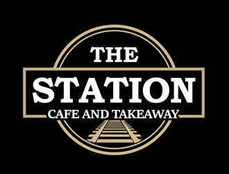 The station  cafe and takeaway logo design by kunejo