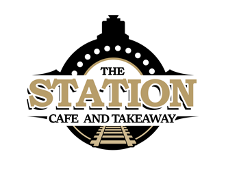 The station  cafe and takeaway logo design by kunejo