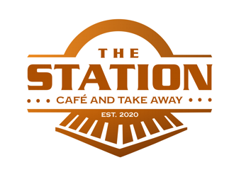 The station  cafe and takeaway logo design by coco