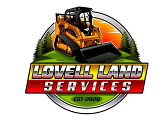 Lovell Land Services logo design by DreamLogoDesign