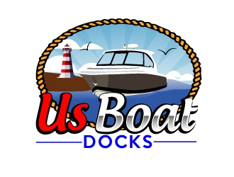 US BOAT DOCKS logo design by AamirKhan