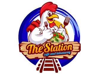 The station  cafe and takeaway logo design by dorijo