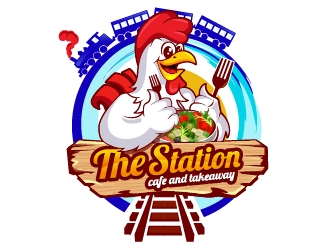 The station  cafe and takeaway logo design by dorijo