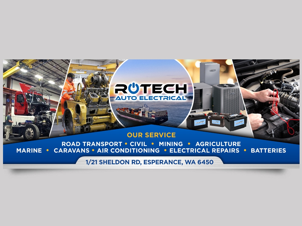 Rotech Auto Electrical logo design by Realistis