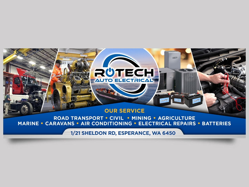 Rotech Auto Electrical logo design by Realistis