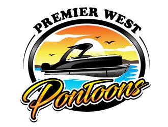 Premier West Pontoons logo design by DreamLogoDesign