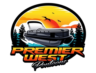 Premier West Pontoons logo design by DreamLogoDesign