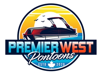 Premier West Pontoons logo design by DreamLogoDesign